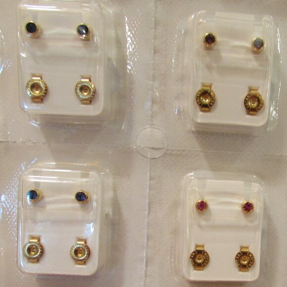 Caflon Surgical Steel 4mm Ear Piercing Studs, 12 Pair Birthstone Colors - Picture 4 of 12
